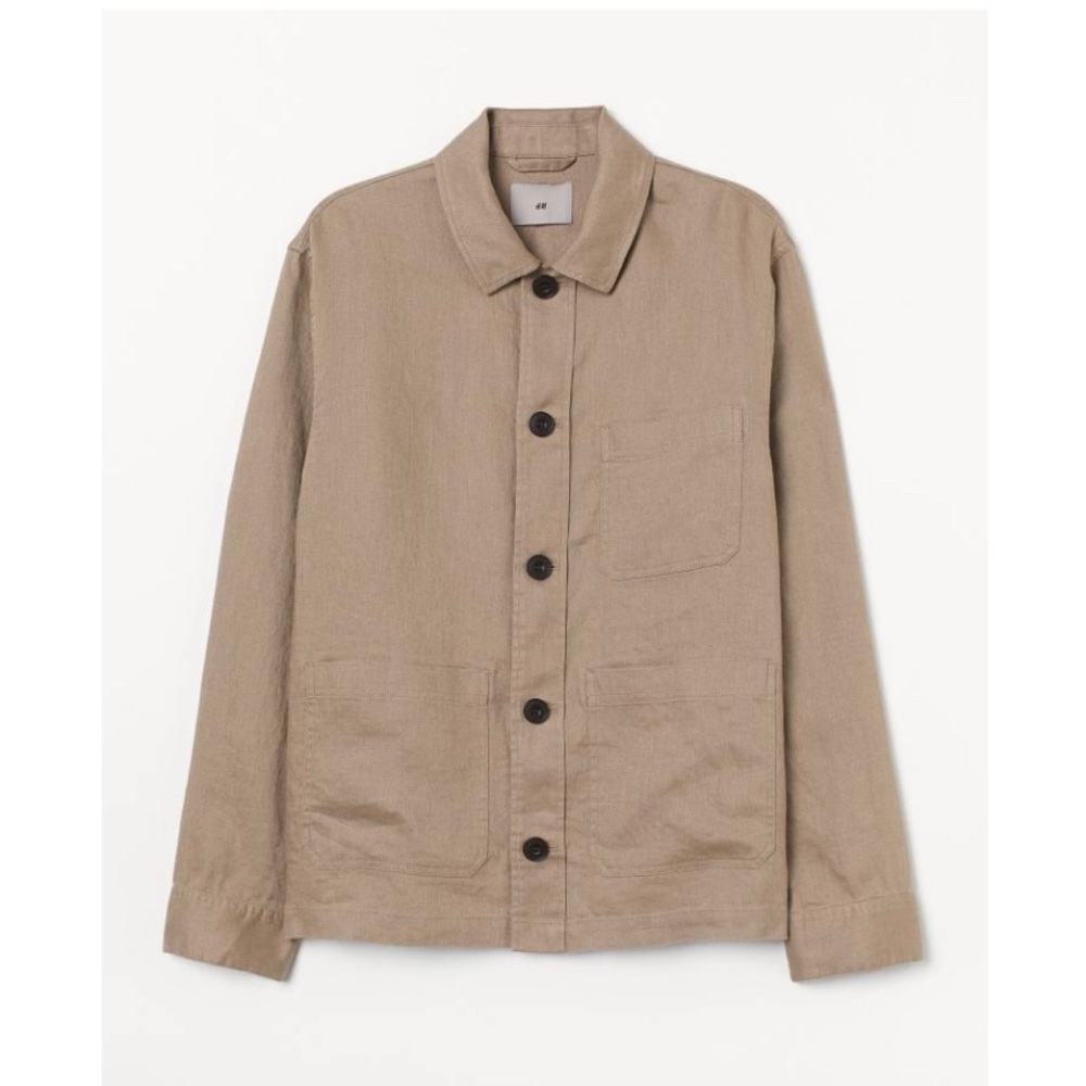 H&M Men’s Tan Linen Shirt Jacket